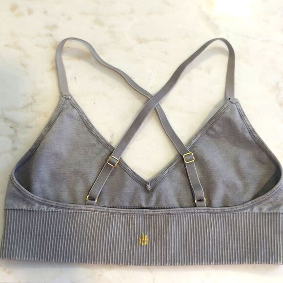 Spiritual Gangster Gray Sports Bra Seamless Triangle - Picture 5 of 6